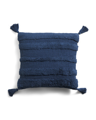 20x20 Tufted Tassel Pillow | TJ Maxx