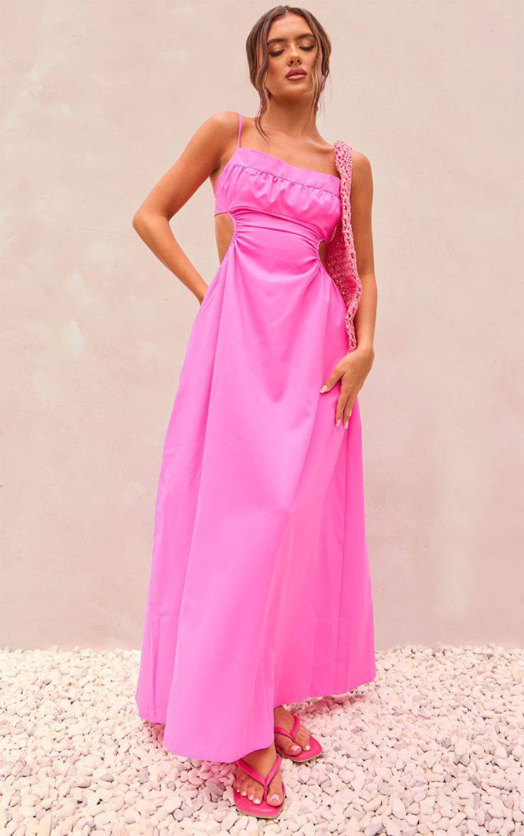 Bright Pink Cut Out Back Maxi Dress | Pretty Little Thing (Australia & New Zealand)