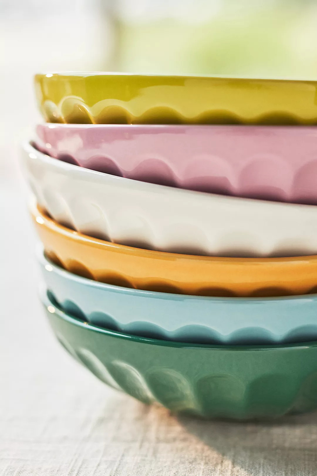 Amelie Assorted Latte Pasta Bowls, Set of 6 | Anthropologie (US)