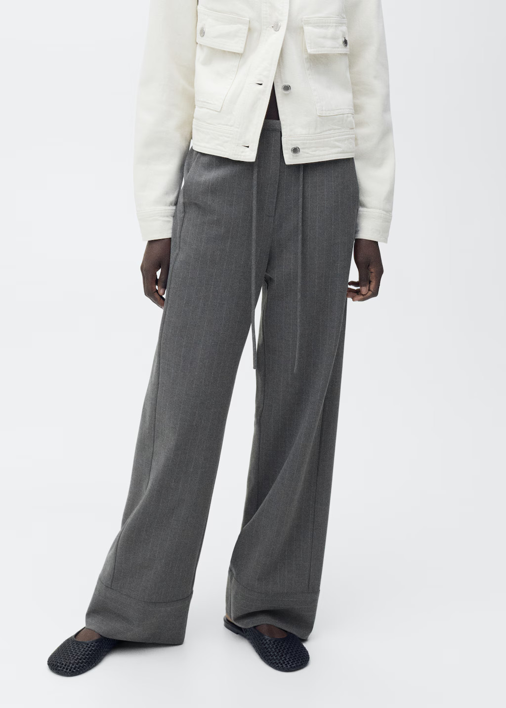 Chalk-stripe straight trousers - Women | MANGO USA | Mango (US/MX/AU)