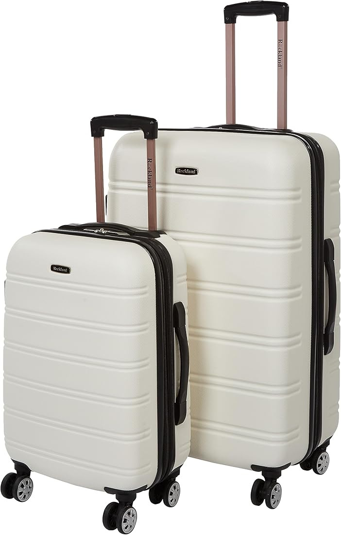 Rockland Melbourne Hardside Expandable Spinner Wheel Luggage, White, 2-Piece Set (20/28) | Amazon (US)