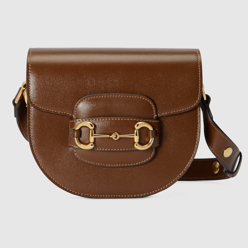 GUCCI Horsebit 1955 Mini Rounded Bag, Brown, Leather | Gucci (US)