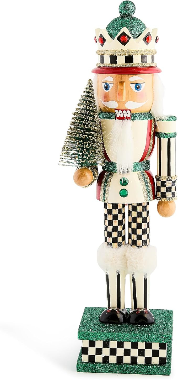 MACKENZIE-CHILDS Decorative Nutcracker Figurine, Wooden Nutcracker Christmas Home Decor, Sisal | Amazon (US)