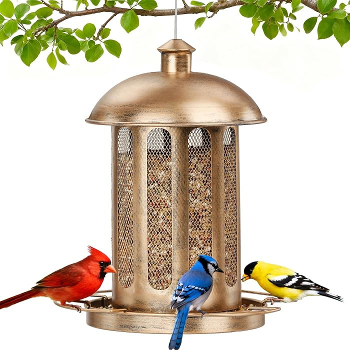 Bird Feeder, Large Capacity Bird Feeders for Outdoor Hanging, Heavy Duty Metal Wild Birdfeeder fo... | Amazon (US)