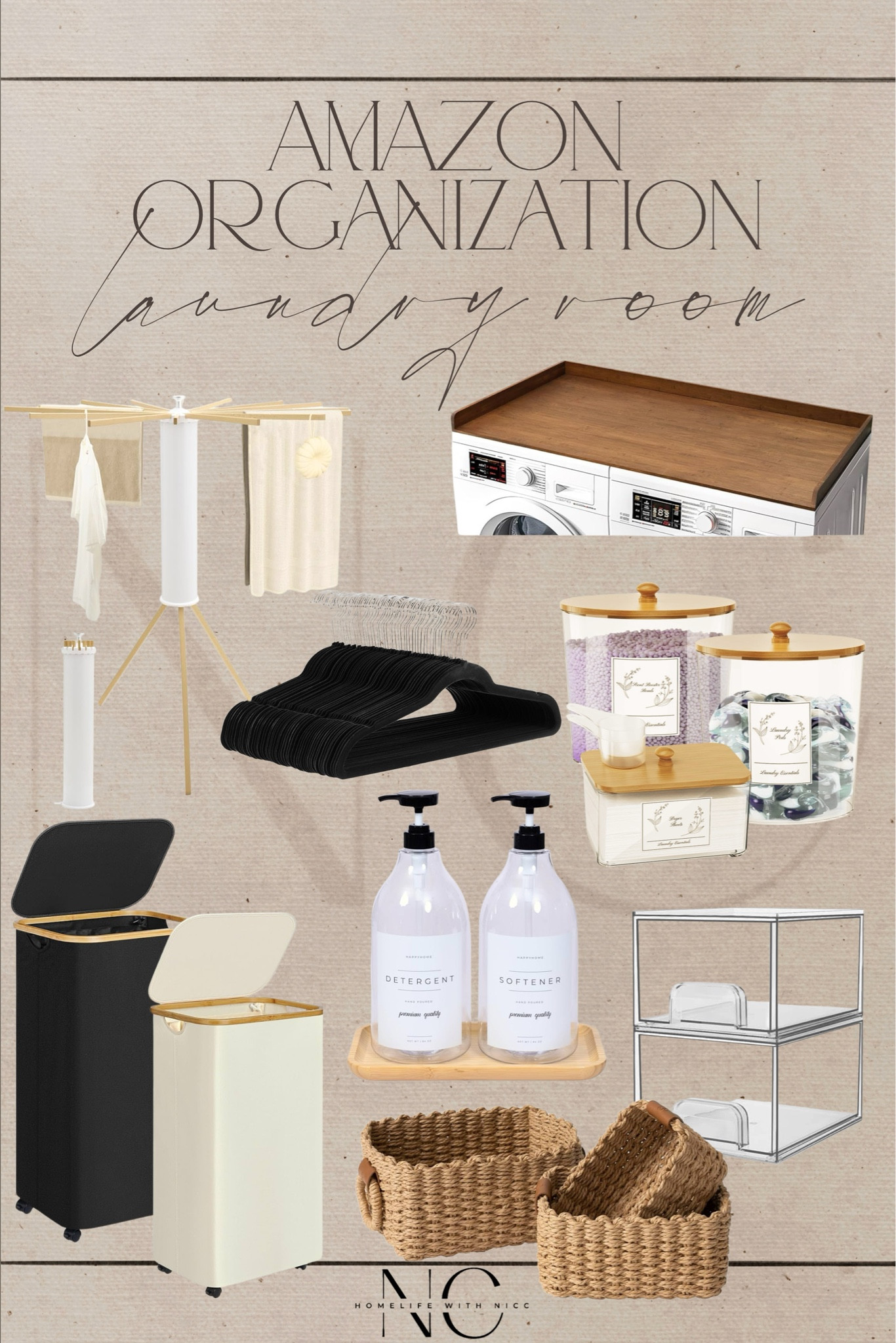 Laundry room organization ideas! All from Amazon, and so many aesthetically pleasing items to help refresh and organize your laundry room! #amazonhome #amazonlaundry #amazonorganization #amazonlaundryroom #homeorganization #laundryroom #laundryroomrefresh

#LTKHome #LTKStyleTip