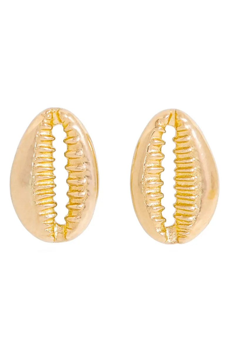 STONE AND STRAND Cowrie Shell Stud Earrings | Nordstrom | Nordstrom