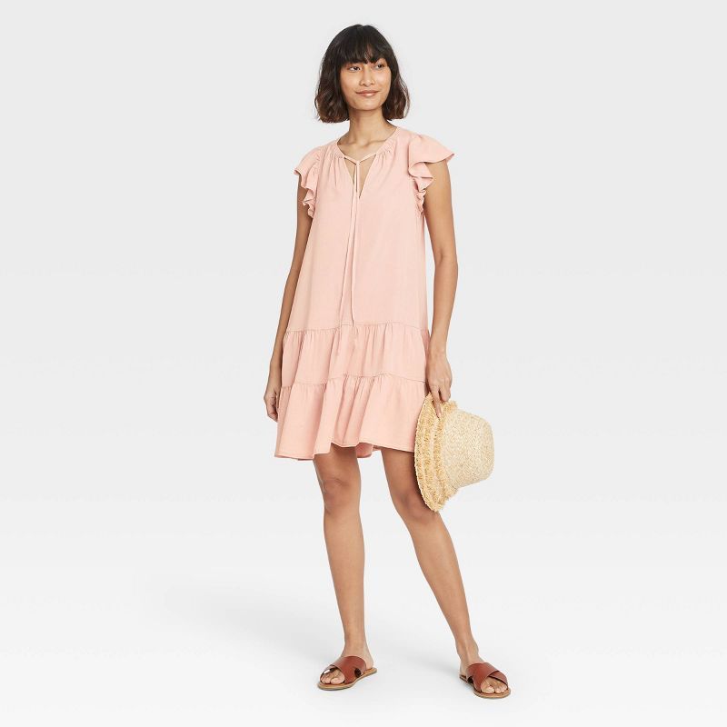 Women's Flutter Short Sleeve Tiered Dress - Knox Rose™ | Target