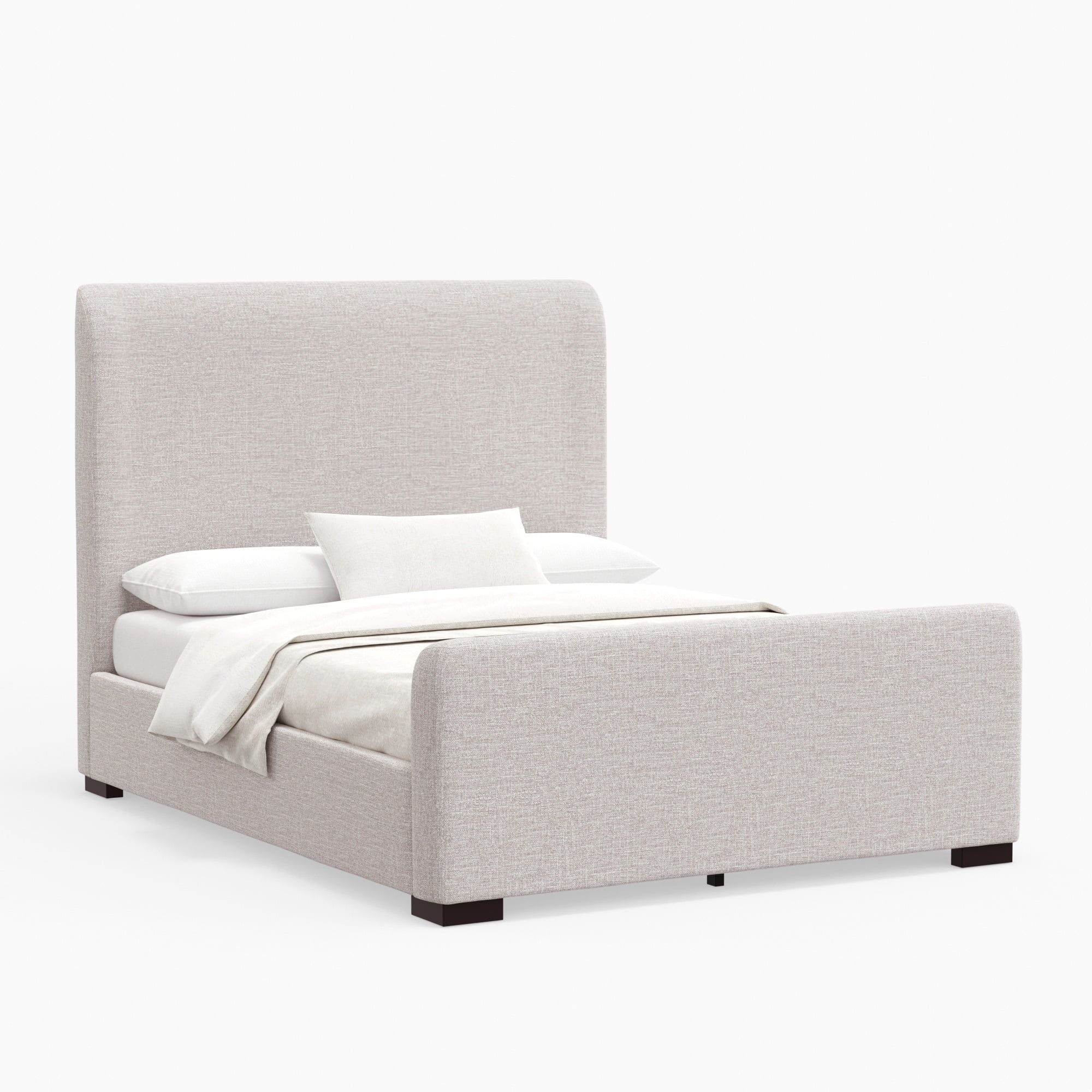 Alpine Furniture Adele Upholstered Queen Platform Bed in Beige | Walmart (US)