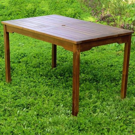 Highland Outdoor Acacia Rectangular Dining Table | Walmart (US)
