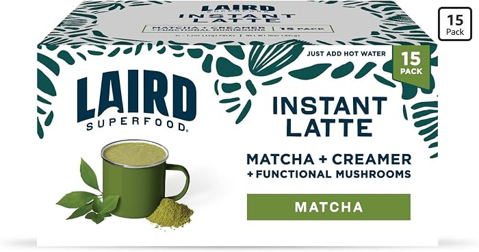Laird Superfood Instant Latte Matcha, Non-Dairy, Superfood Creamer, Gluten Free, Non-GMO, Vegan, ... | Amazon (US)