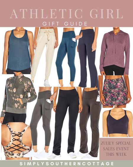gift guide for the athletic girl / zulily athletic wear finds / athleisure / affordable athletic wear / yoga pants / leggings / work out tanks / tennis skirt / pull over / sports bra / floral prints / neutrals

#LTKfit #LTKSeasonal #LTKstyletip
