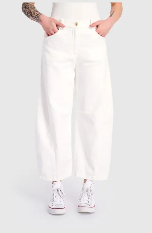Alembika Go-To Barrel Pants in White at Nordstrom, Size 12 | Nordstrom