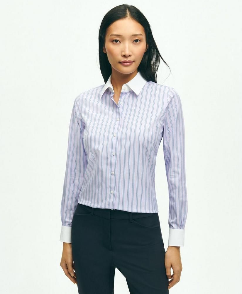 Fitted Supima® Cotton Non-Iron Striped Shirt | Brooks Brothers