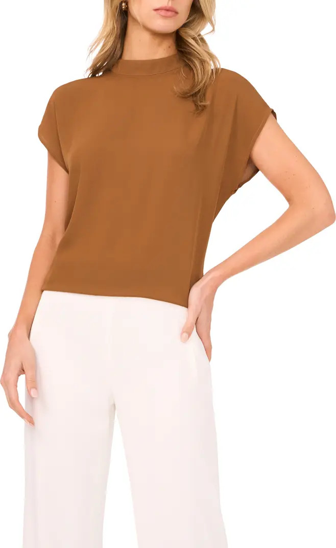 Halogen® Mock Neck Cap Sleeve Shell | Nordstrom | Nordstrom