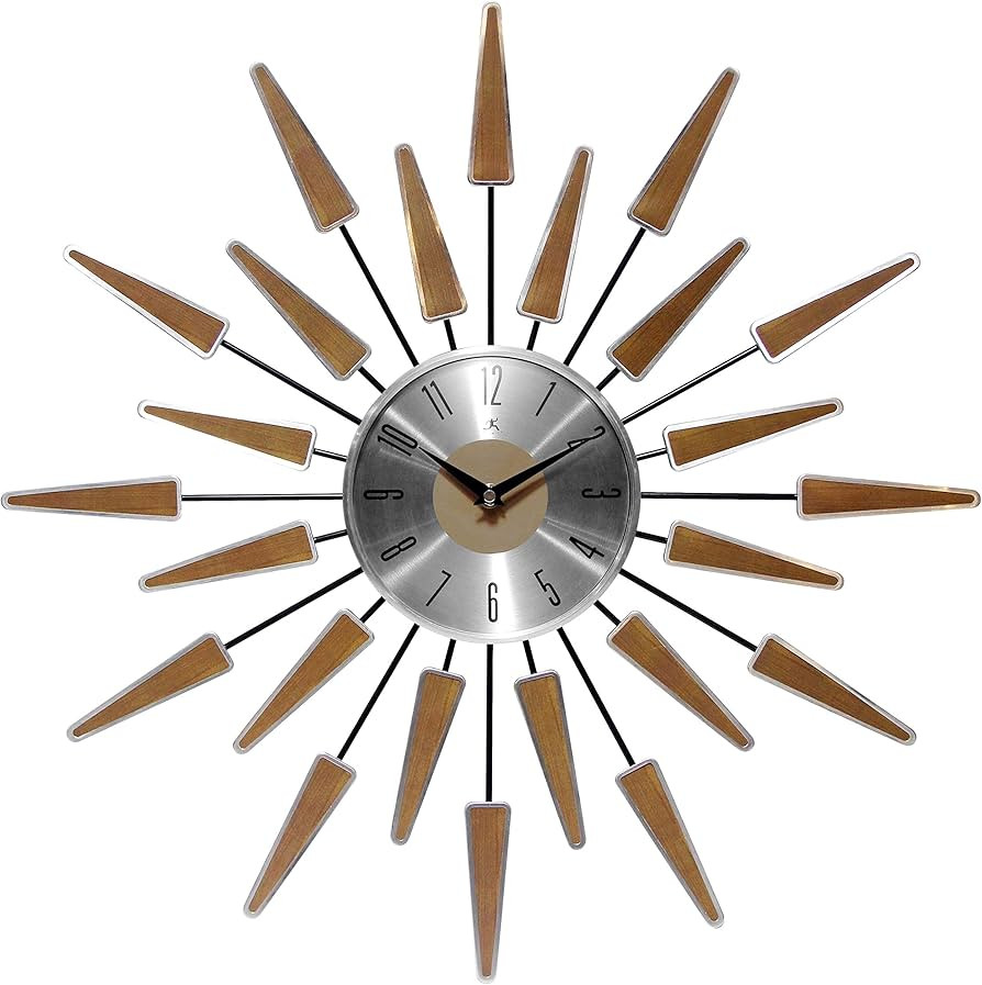 Infinity Instruments Wall Clock 24 inch Satellite Starburst Clock Midcentury Modern Wall Clock Sa... | Amazon (US)