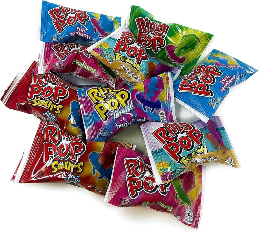 Ring Pops Variety Assortment - 20 Count - Ring Pop Candy Lollipop Rings Fruit Flavored Suckers - ... | Amazon (US)