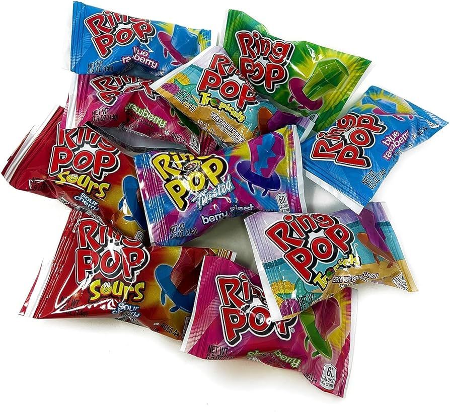 Ring Pops Variety Assortment - 20 Count - Ring Pop Candy Lollipop Rings Fruit Flavored Suckers - ... | Amazon (US)