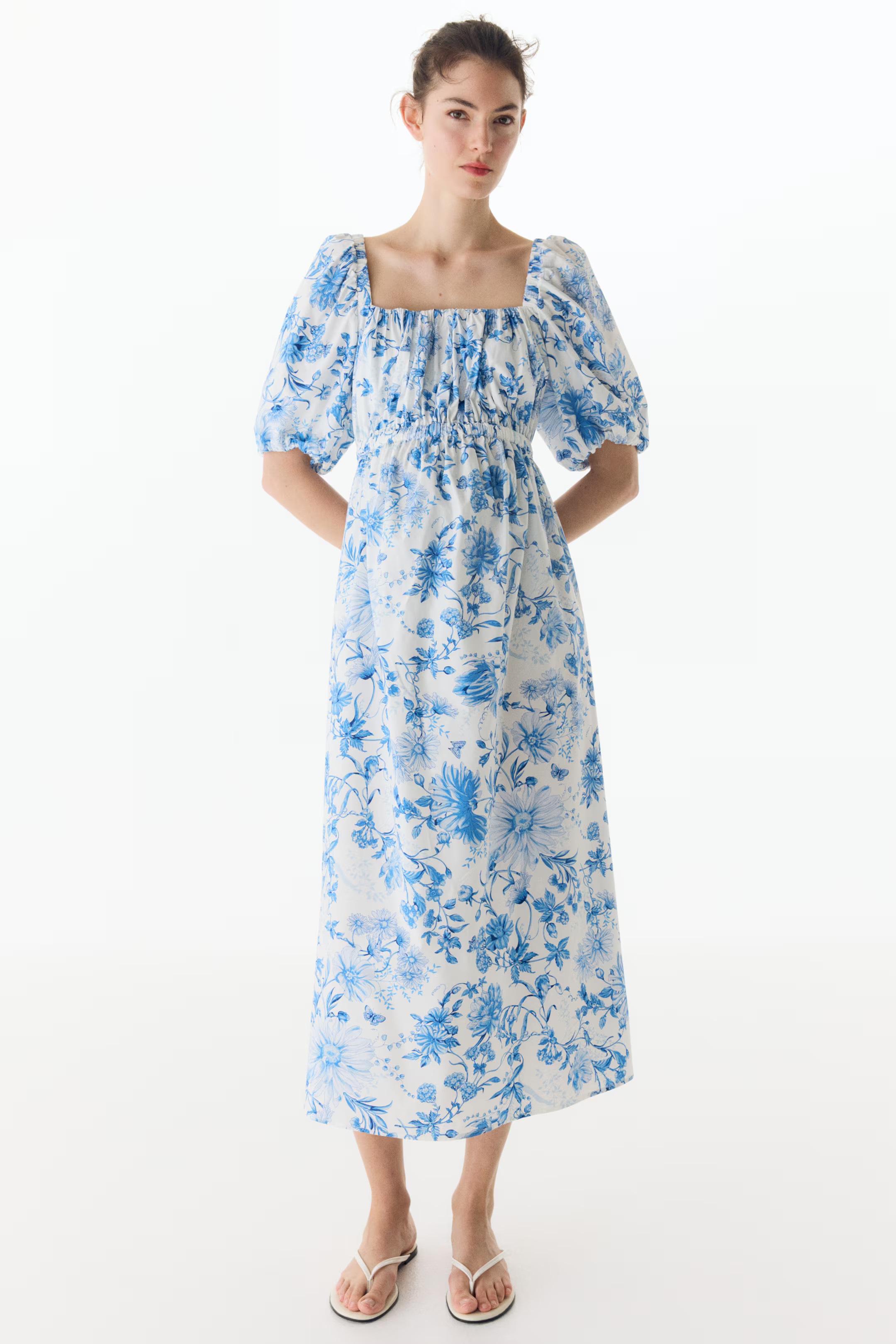 MAMA Cotton-Blend Poplin Dress | H&M (US + CA)
