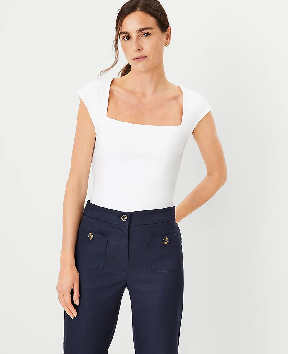 Cap Sleeve Square Neck Top | Ann Taylor (US)