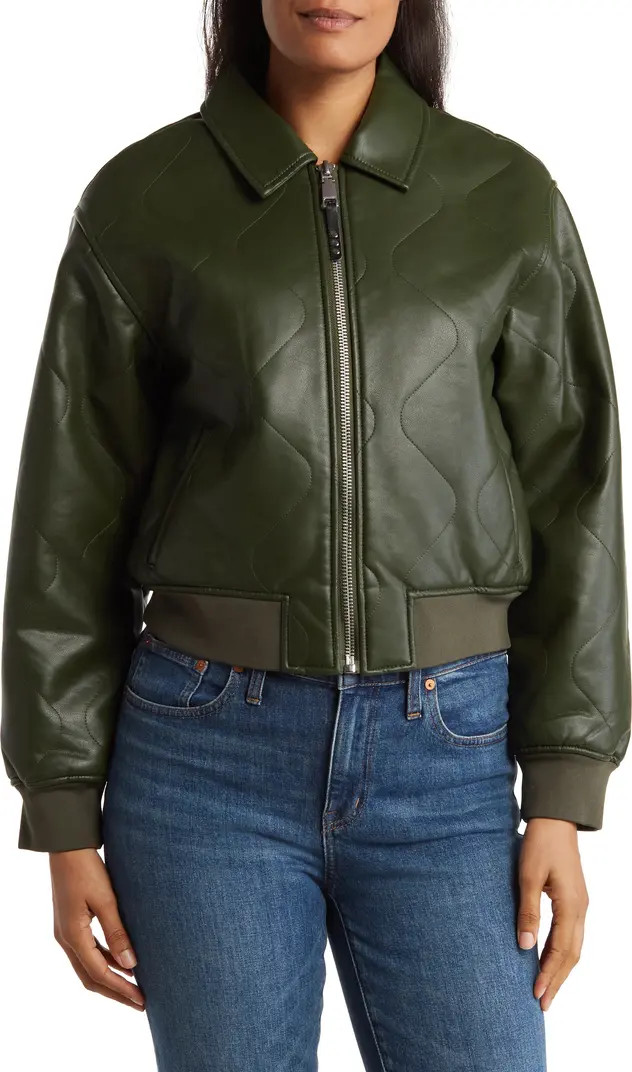 Quilted Faux Leather Bomber Jacket | Nordstrom Rack