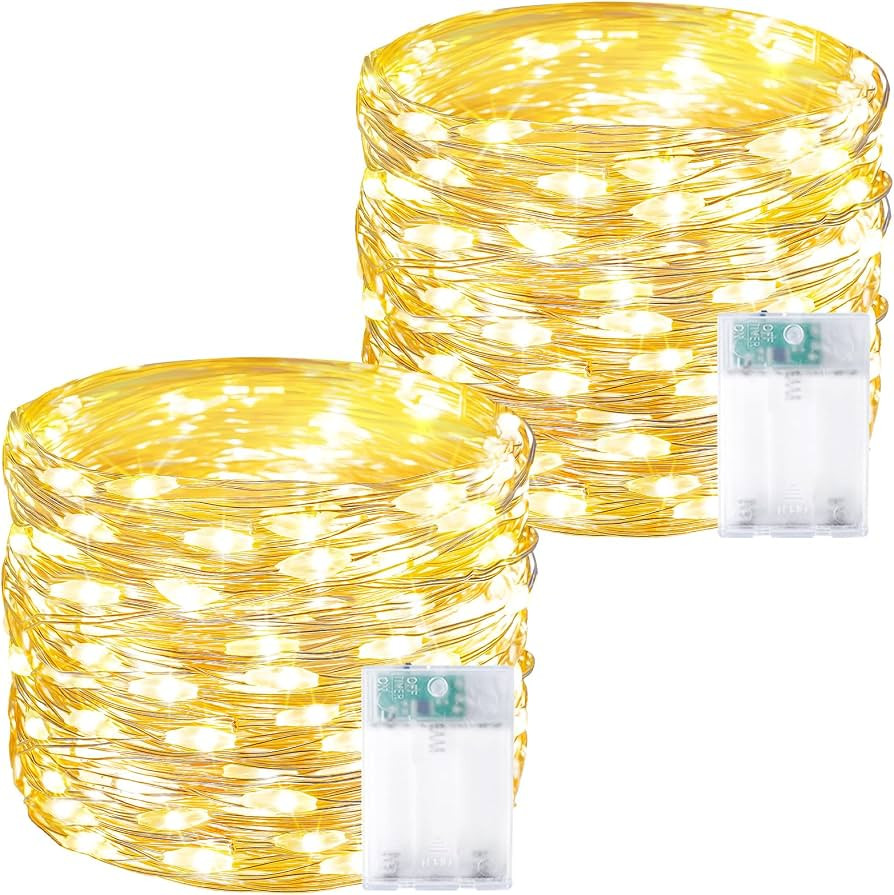 2 Pack 60 LED Fairy Lights Battery Operated with Timer, 20FT Waterproof String Lights Indoor Outd... | Amazon (US)