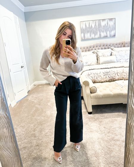 V neck sweater Xs on sale code AFBELBEL pants 24s on sale clear heels 

#LTKunder50 #LTKsalealert #LTKunder100