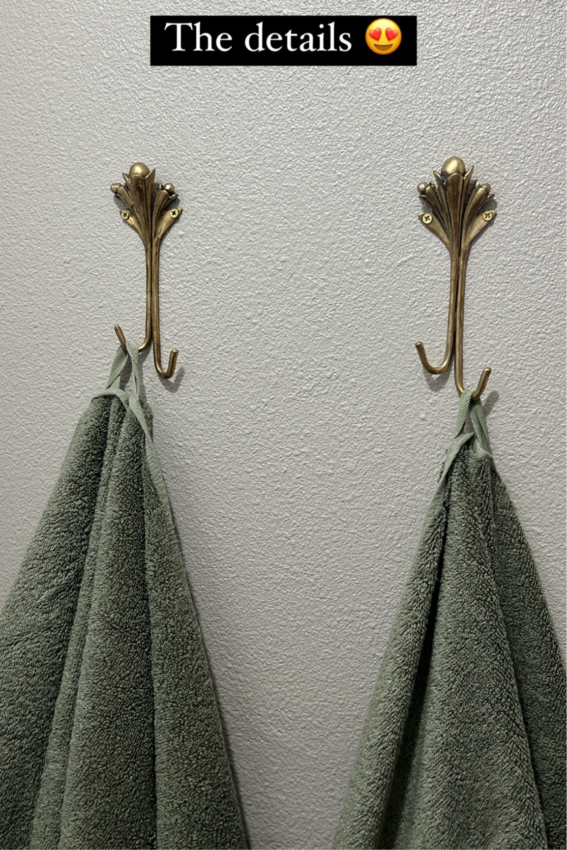 Gold hooks. Green towels. Bathroom decor. Towel hooks. Anthropologie home. Target home. Home decor  

#LTKfamily #LTKfindsunder50 #LTKhome