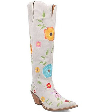 Dingo Flower Power Suede Embroidered Western Boots - 10 | Dillard's