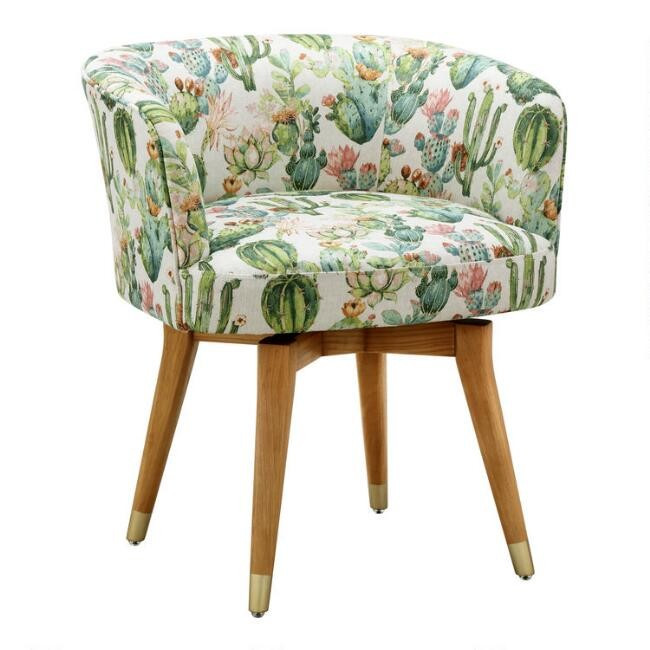 Vanessa Upholstered Swivel Chair | World Market