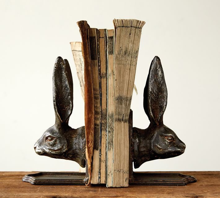 Cast Iron Rabbit Bookends, Set of 2 | Pottery Barn (US)