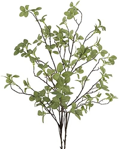 2 pcs Artificial Greenery Stems, 41.3’’ Tall Fake Plants Branches Faux Greenery Ficus Twig Le... | Amazon (US)