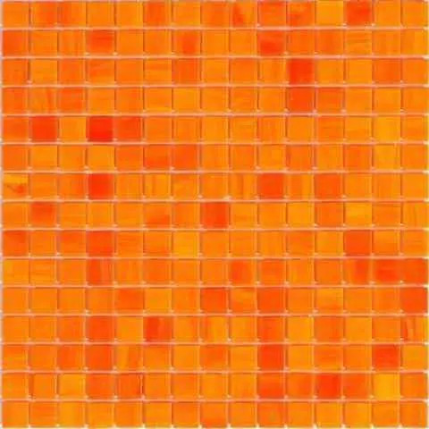 Mixed Orange Squares Glass Pool Tile | Tile Club