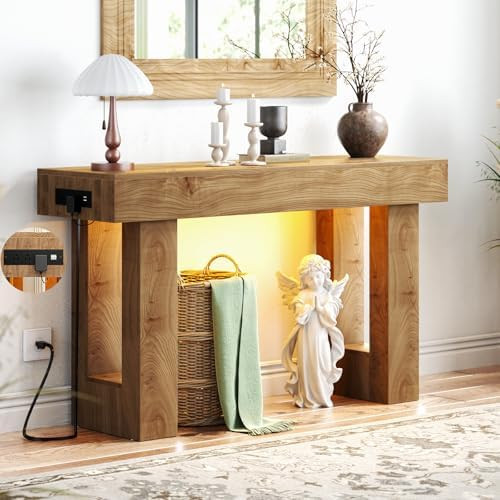 Unikito 47" Entryway Table with Sensor Light & AC Outlets with USB-C Ports | Amazon (US)