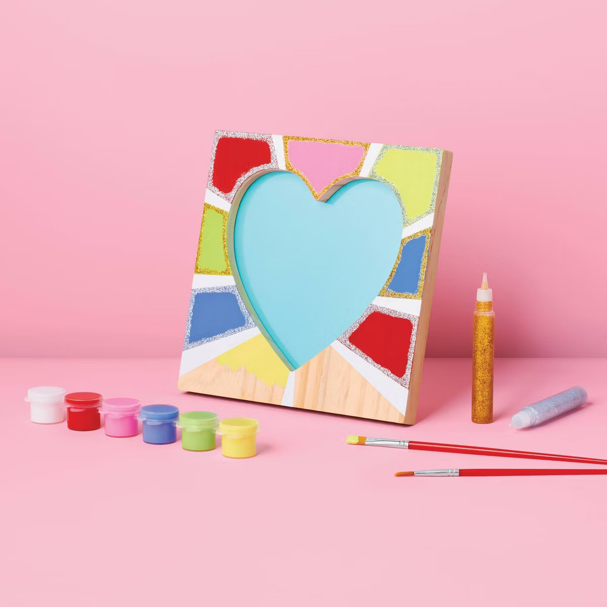 Valentine's Craft Wood Heart Frame Painting Activity Kit - Mondo Llama™ | Target