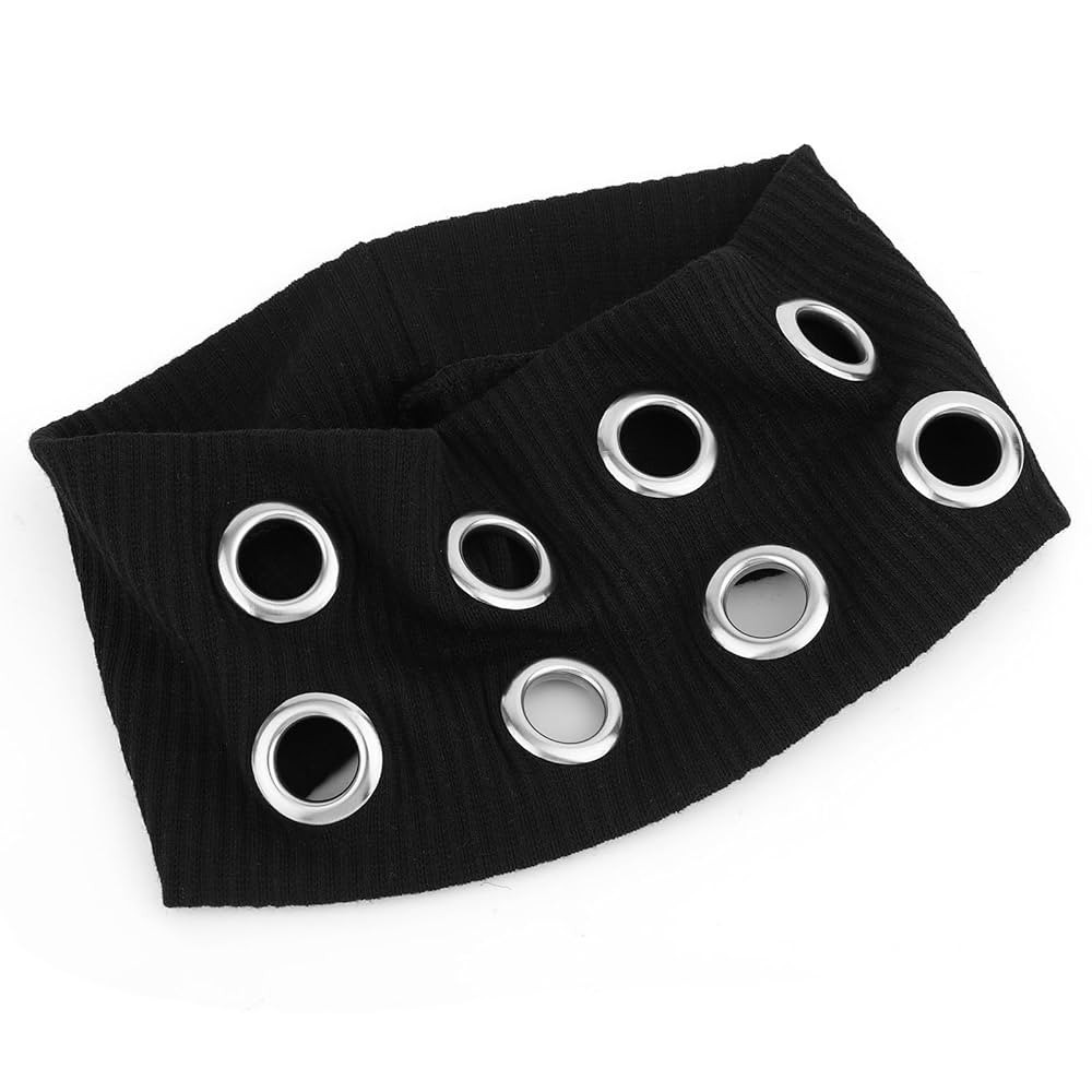 lasuroa Women Hollow Out Eyelets Elastic Headband, Wide Eyelet Headband Stylish Punk Hairband for... | Amazon (UK)
