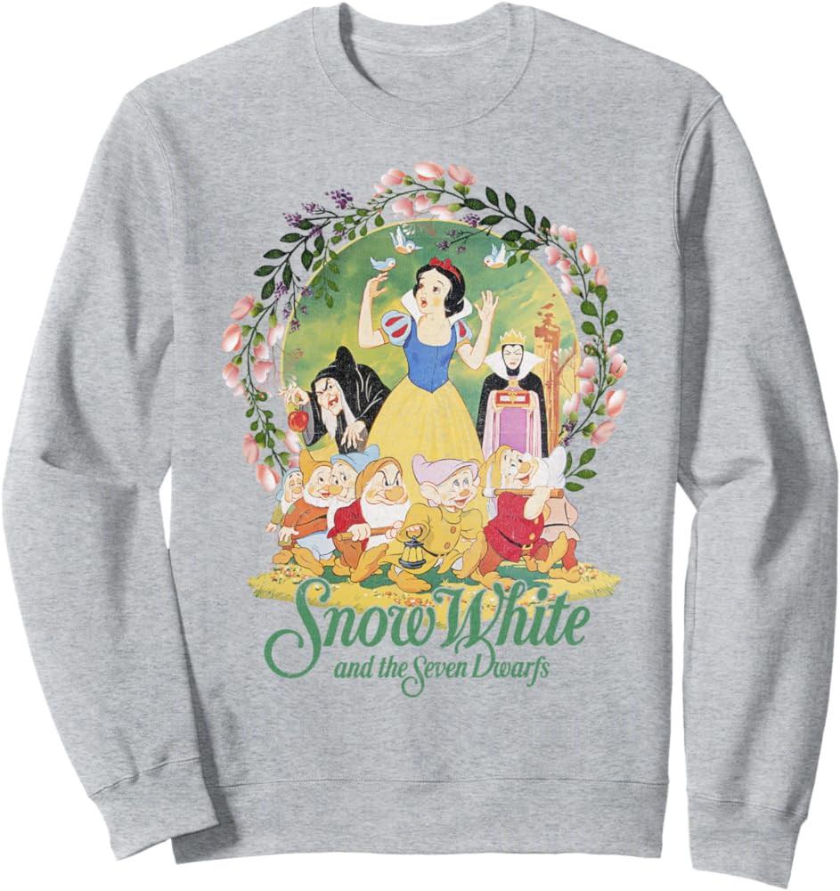 Disney Snow White Main Cast Flower Ring Sweatshirt Sweatshirt | Amazon (US)