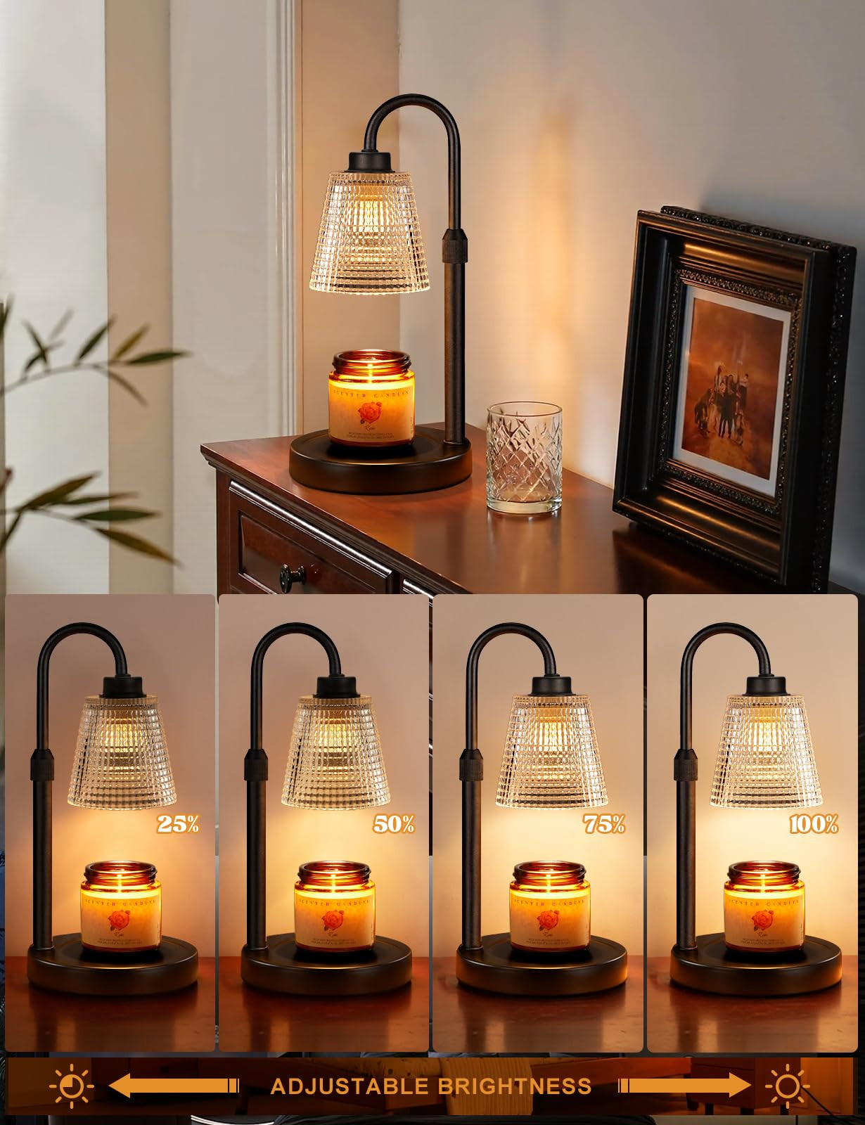 Innqoo Candle Warmer Lamp with Timer, Dimmable Candle Warmer for Jar Candles, Height Adjustable W... | Amazon (US)