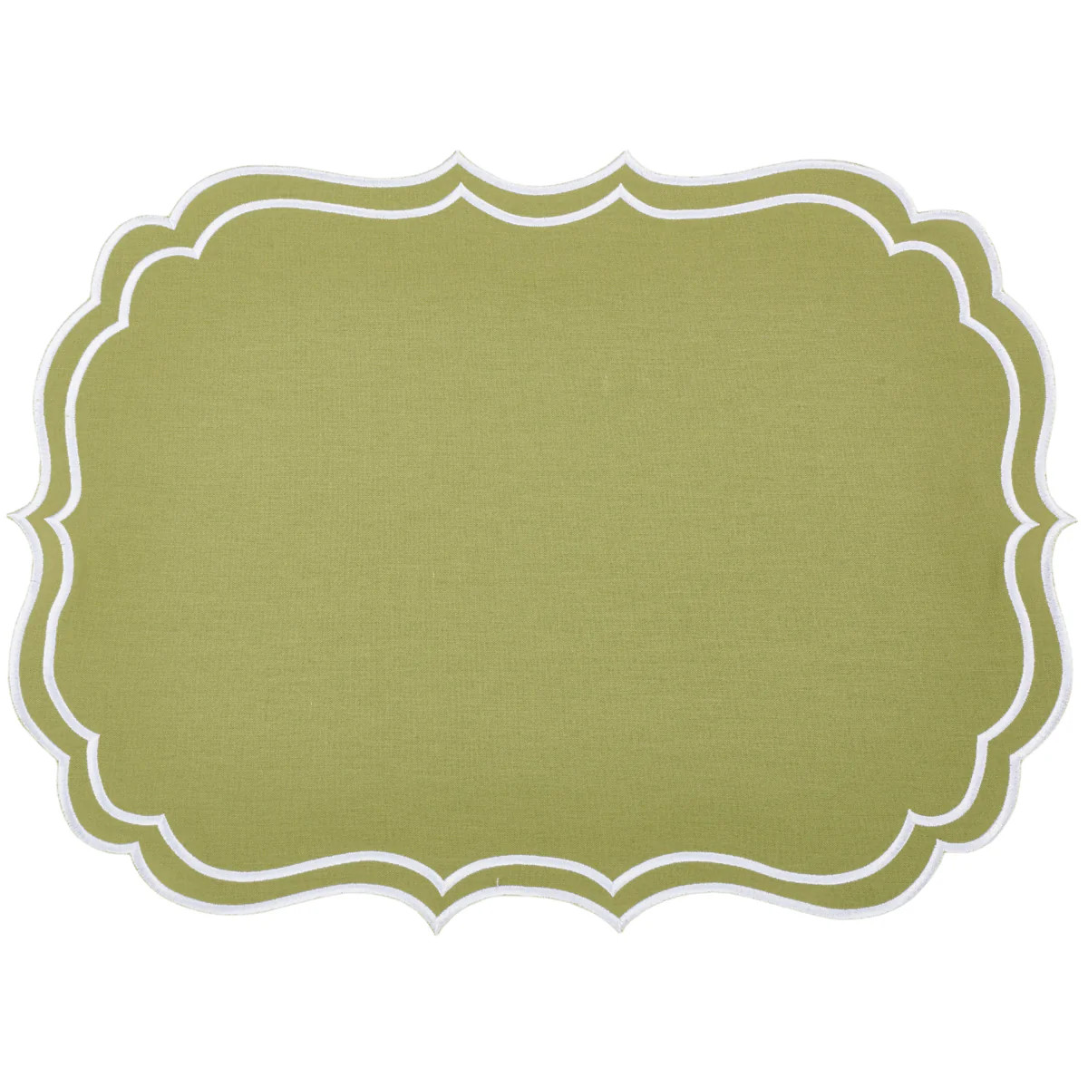 Newport Green & White Placemat & Napkin | The Well Appointed House, LLC