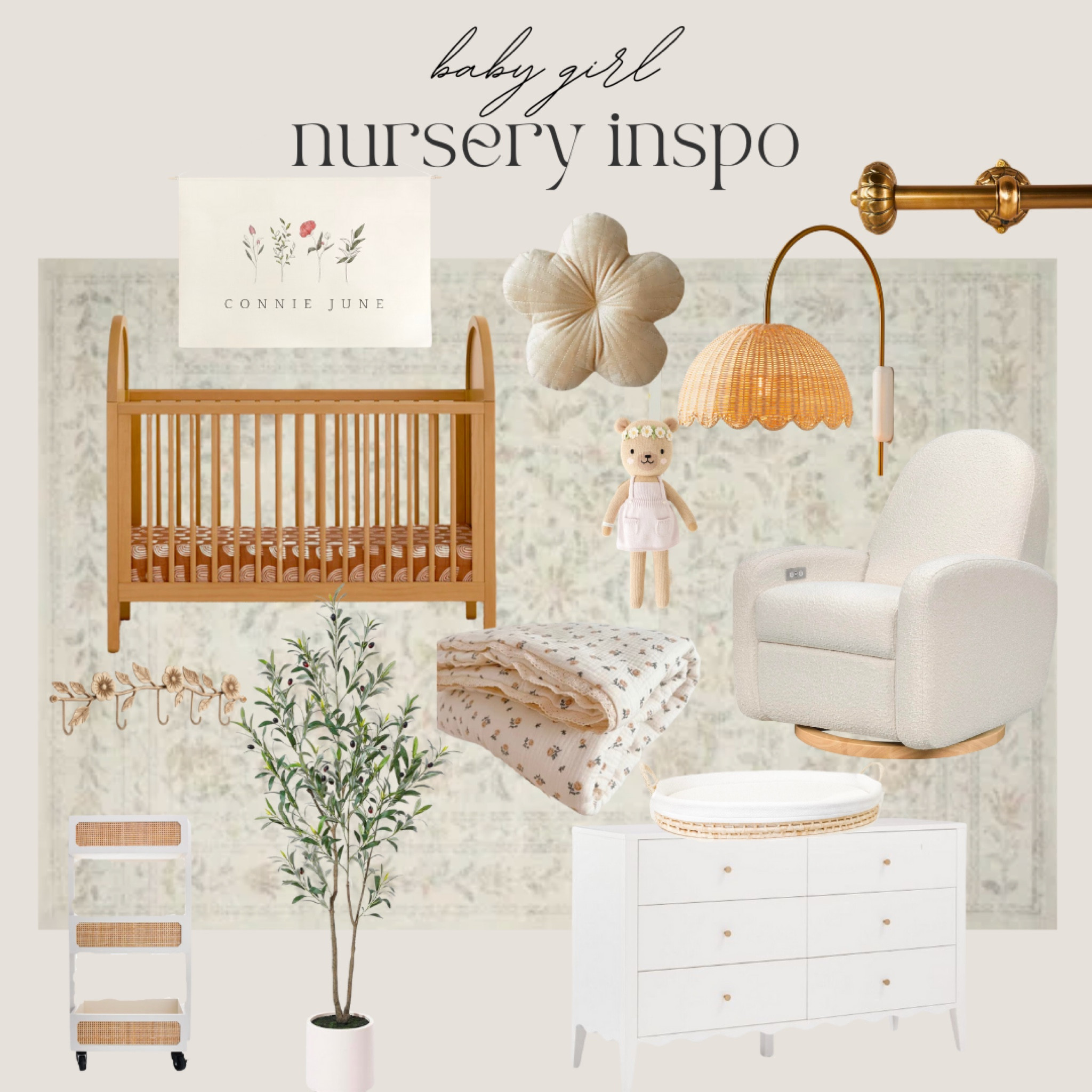 Baby girl floral, neutral nursery inspo!

#LTKhome #LTKbaby