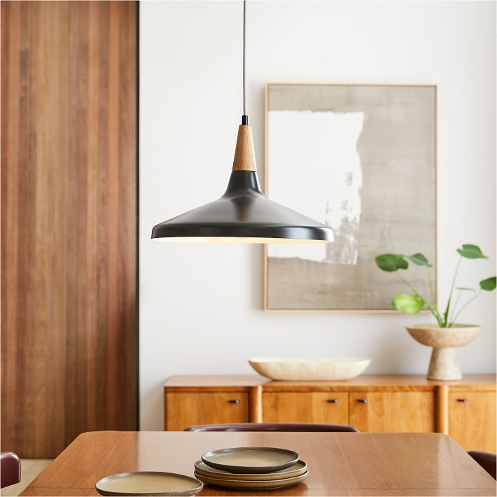 Ethan Wood & Metal Pendant (16"–22") | West Elm (US)