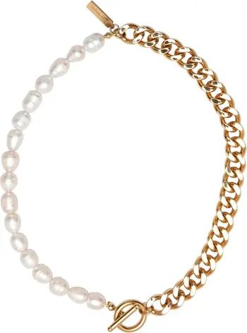 Freshwater Pearl & Curb Chain Necklace | Nordstrom