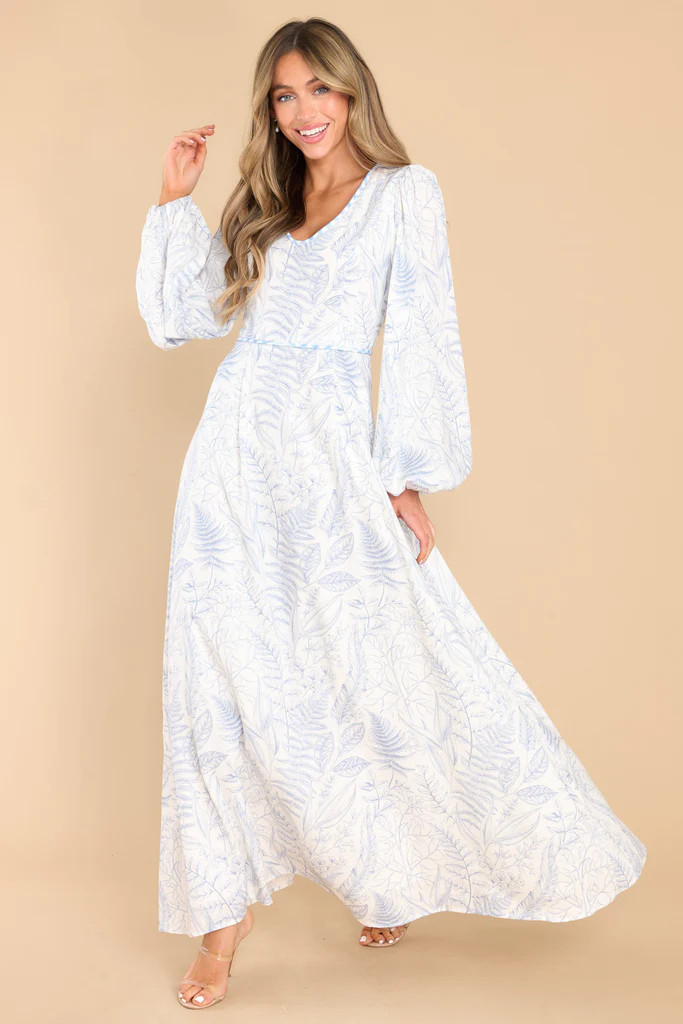Practicing Peaceful Blue Print Maxi Dress | Red Dress 