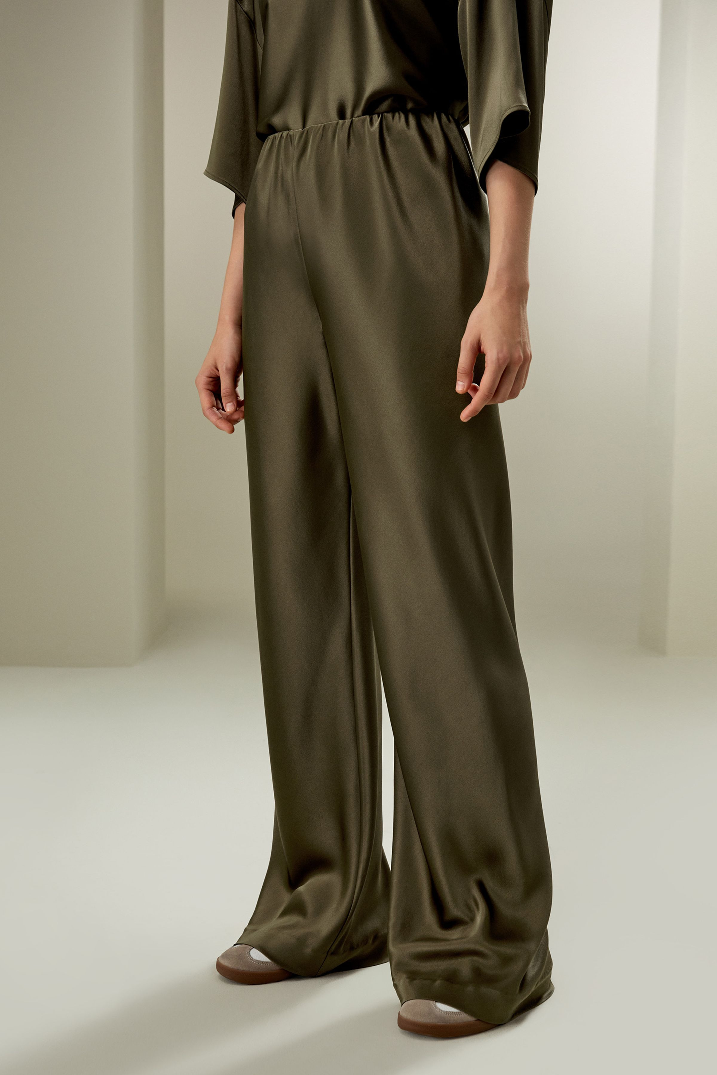 Pantalones de Seda Cortados al Bies | LILYSILK