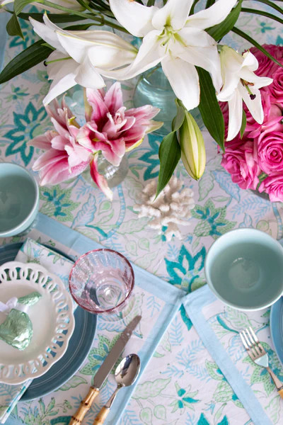 Mint Chintz Tablecloth | Julia Amory