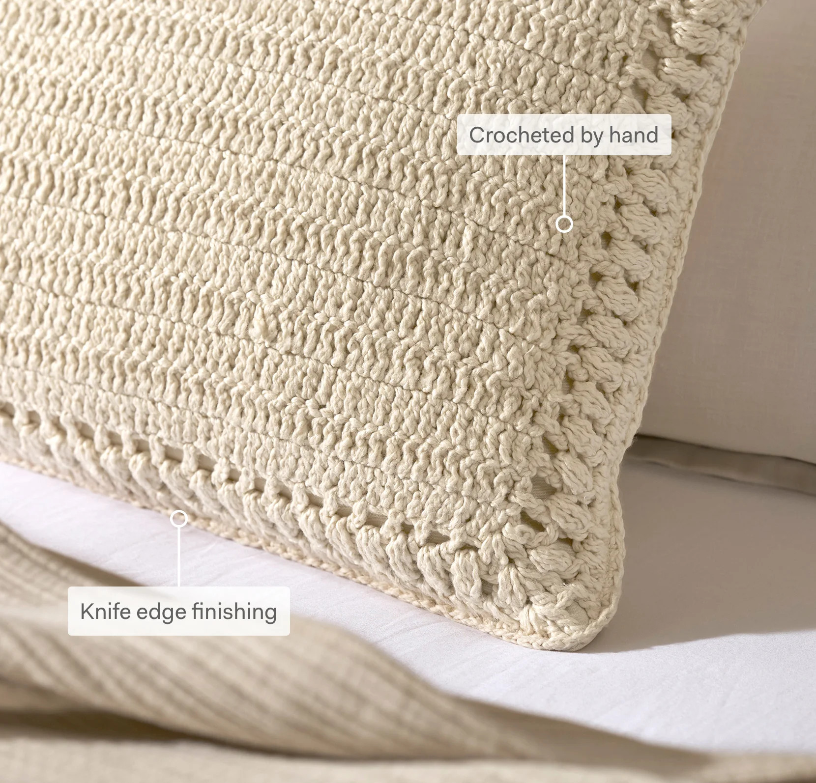 Summer Crochet Pillow Cover - Hand-Crocheted & Organic | Boll & Branch | Boll & Branch