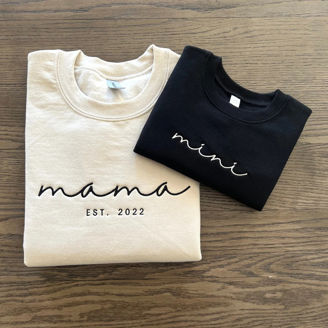 Mama Mini Sweatshirt Embroidered Custom Matching Shirt - Etsy | Etsy (US)