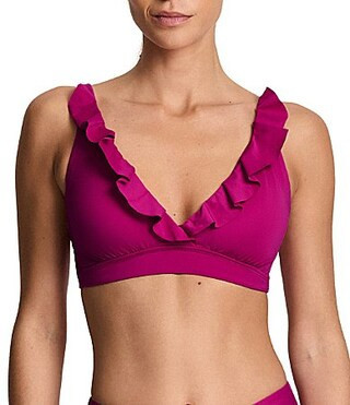 Lauren Ralph Lauren Beach Club Solid Ruffle Underwire Bra Swim Top - 6 | Dillard's
