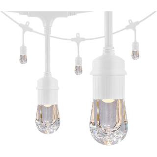 6-Bulb 12 ft. Classic Cafe Integrated LED String Lights, White | The Home Depot