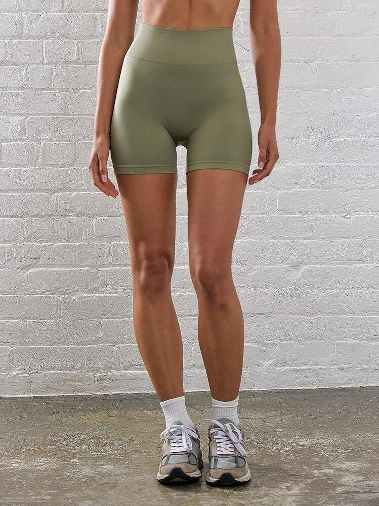 Musera Sport Ribbed High Waist Fitted Activewear Shorts Summer Workout Biker Shorts Gym Fitness Y... | SHEIN