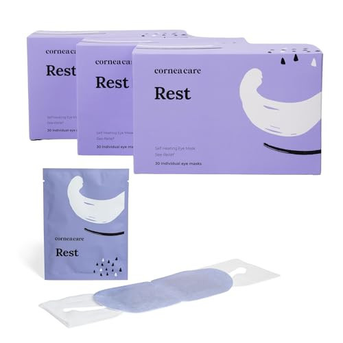 CorneaCare Rest: Self heating warm compress for dry eye | Heated eye Mask for fast relief | No microwave or washcloths needed | Travel ready | 90 counts | Amazon (US)